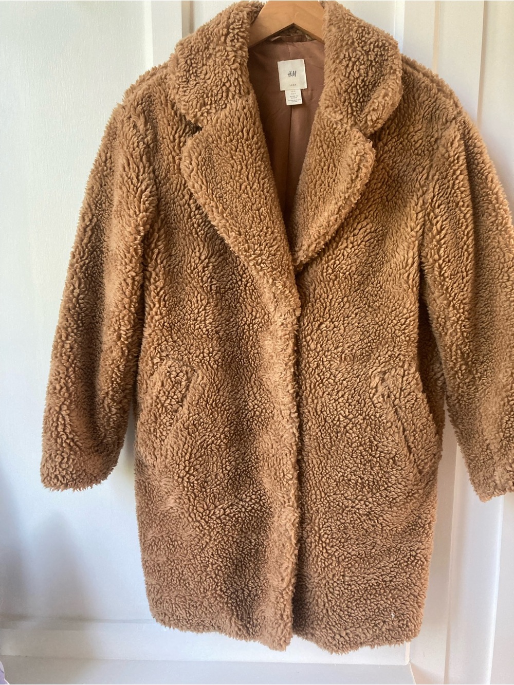 H&M | Cozy Women’s Teddy Coat in Camel - Picture 3 of 7